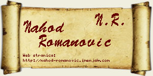 Nahod Romanović vizit kartica